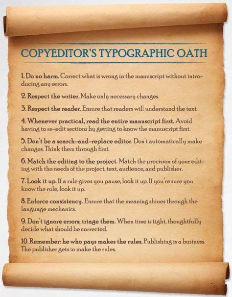 The Copyeditor's Typographic Oath | Editing writing, Editing skills, Copy editing