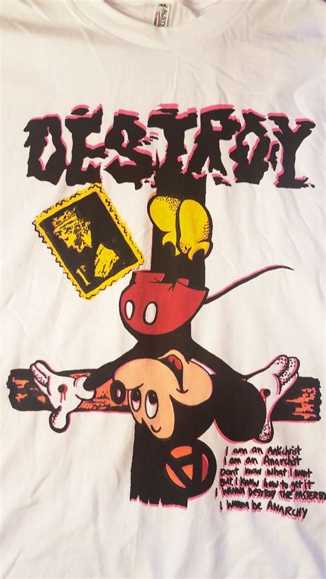 Destroy Color Version Crucified Mickey Seditionaries Shirt Etsy