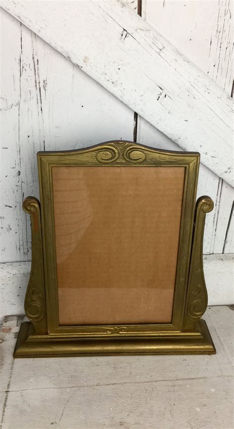 Standing Frame Gold Dresser Frame Vintage Wooden Frame Dresser Top