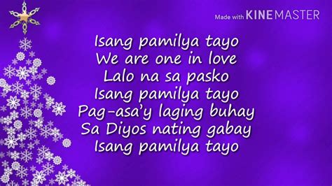 Isang Pamilya Tayo Ngayong Pasko Lyrics Philippin News Collections My