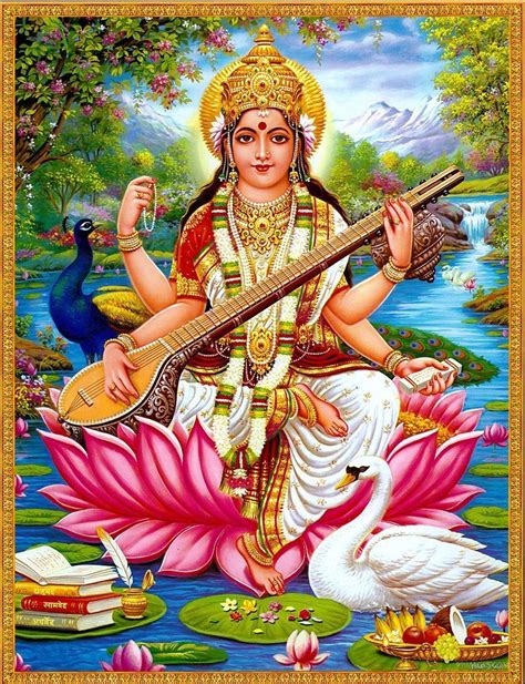 Saraswati Devi In Saraswati Goddess Hindu Deities Saraswati Devi