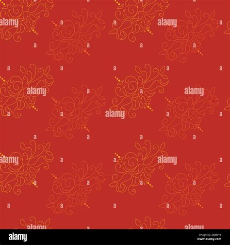 Dark Orange Motifs Vector Repeat Pattern For Textile Fabric Paper