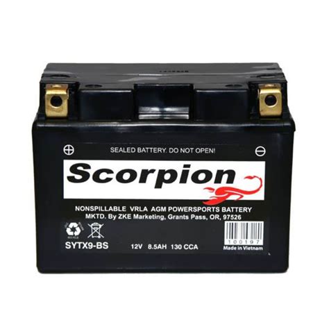 Ytx9 Bs Battery Scorpion 12 Volt Motorcycle Batteries