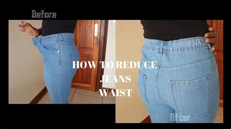 No Sew Jeans Waist Reduction Elastic Band Method How To Solve Waist