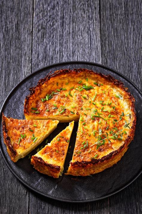 Bacon And Cheese Quiche With Hash Brown Crust Stock Image Image Of