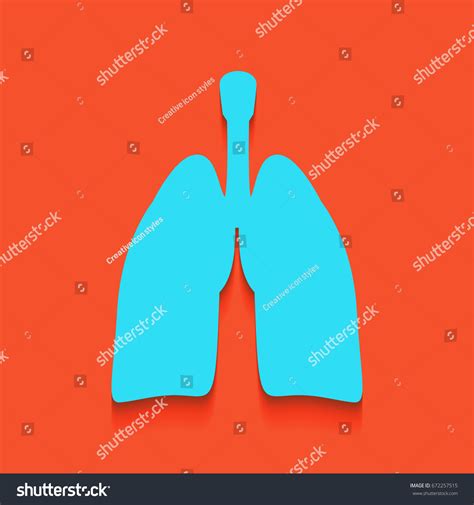 Human Anatomy Lungs Sign Vector Blue Stock Vector Royalty Free