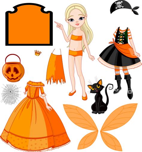 Dress Up Paper Doll For Halloween Paper Dolls