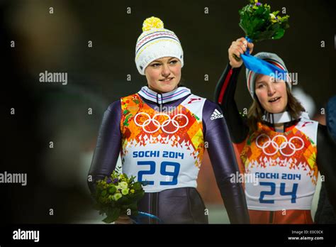 Carina Vogt Ger Olympic Champion Coline Mattel Fra Bronzein