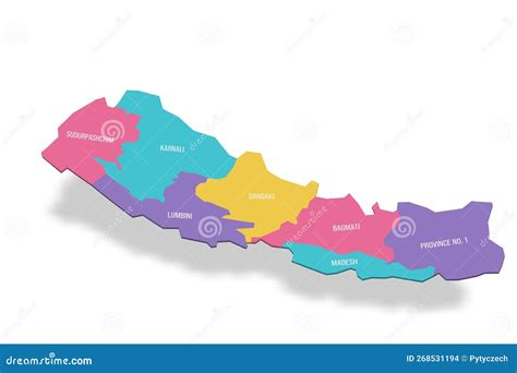 Nepal Political Map Of Administrative Divisions Stock Illustration Illustration Of Subdivision