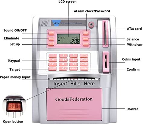 Goodsfederation Electronic Atm Caja De Ahorros Digital Piggy Mone