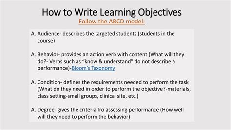 Ppt Learning Objectives Vs Learning Goals Powerpoint Presentation