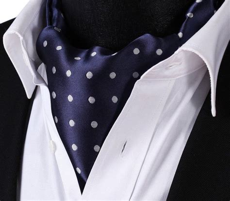 Setsense Mens Polka Dot Jacquard Woven Self Cravat Tie Ascot One Size