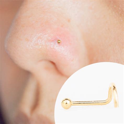 Gold Stud Nose Ring Nose Piercing Stud By Ellie J Maui
