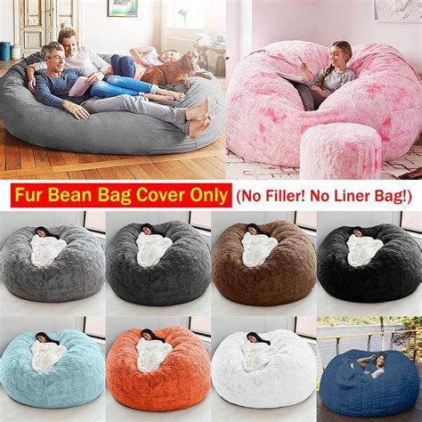 Buy Washable Soft Faux Fur Fluffy Furniture Bags Bean Bag Cover Giant Fur Bean Bag Bean Bag