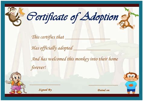 15 Free Printable Real And Fake Adoption Certificate Templates