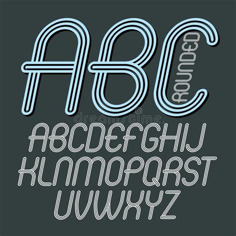 Vector Cool Capital Alphabet Letters Abc Collection Retro Italic
