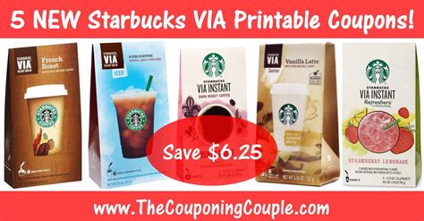 6 New Starbucks Via Printable Coupons Save 1000 Printable Coupons
