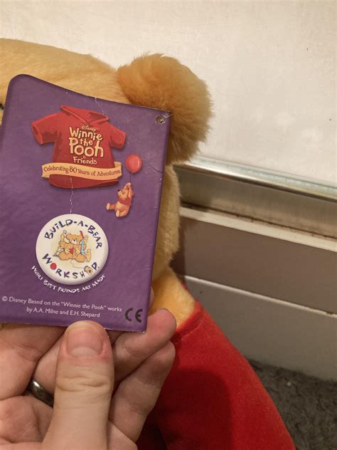 I Won An Older Winnie The Pooh Build A Bear On Ebay And I Love His Tag Fur And Everything R