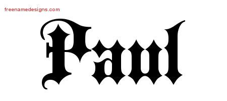 Old English Name Tattoo Designs Paul Free - Free Name Designs