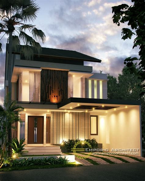 Desain Rumah 2 Lantai Style Modern Tropis Jasa Arsitek