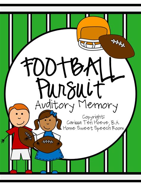 And as we discussed in the video above, your memory and brain fitness exercises need to be both the dojo and the exercise. Football Pursuit: An Auditory Memory Activity for Speech ...