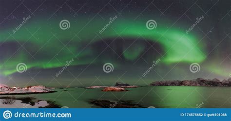 Polar Lights Aurora Borealis Northern Lights And Stars In The Sky