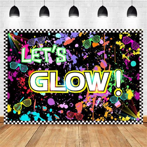 Neoback Neon Glow Party Theme Backdrop Glow In The Dark Party