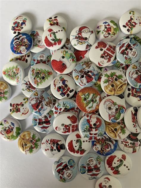 15mm Christmas Buttons Christmas Buttons Crafts For Kids Crafts