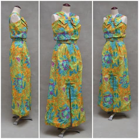 vintage dress 1960s psychedelic maxi dress full length gown etsy vintage dresses 1960s
