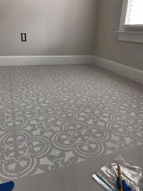 They have so many options to customize your project to fit right into your home style. Stencil A Subfloor with A Tile Pattern | Stenciled floor ...