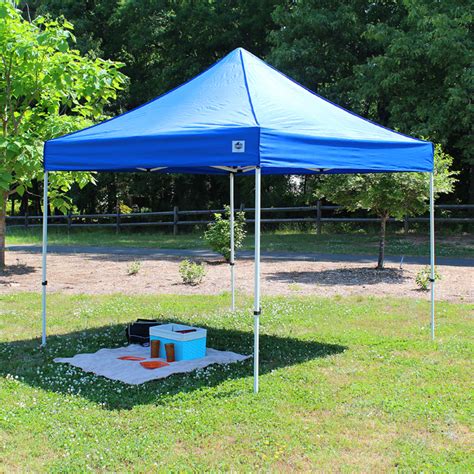 Comes with carrying case & and is portable; A to Z PARTY RENTAL - 10 x 10 Blue DIY Canopy