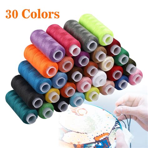 Eeekit Cotton Sewing Thread Sets 30 Color Spools Thread 250 Yards Sewing Kits Thread For Sewing