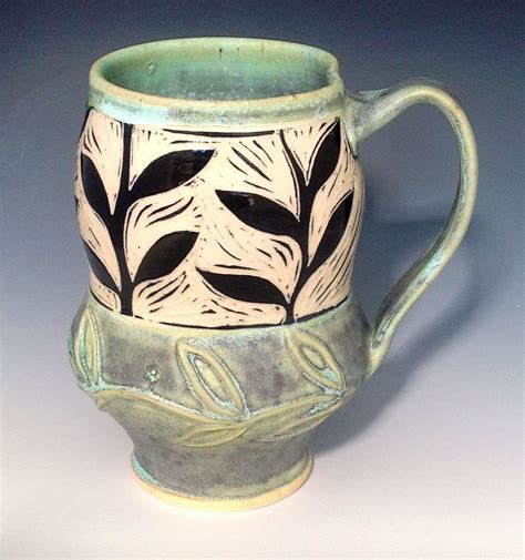 Vine Mug Sgraffito Pottery Mugs Cups And Mugs Clay Projects Renee