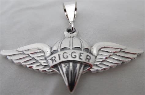 Us Army Airborne Rigger Badge Pendant Riggers Badge Silver