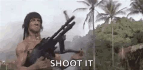 Rambo First Blood Firing Machine Gun Shooting GIF GIFDB Com