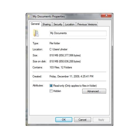 Moving The My Documents Folder In Windows 7