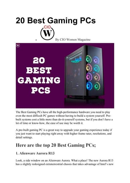 20 Best Gaming Pcs Cio Women Magazine Pdf