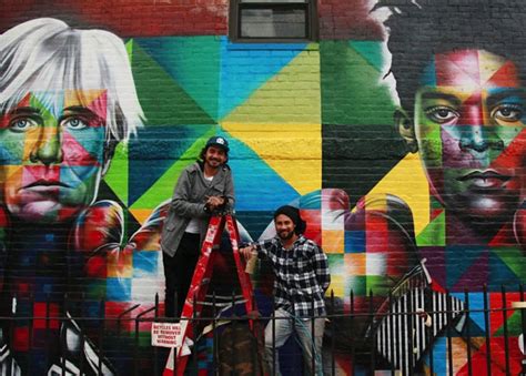 New Colorful Mural Of Basquiat And Andy Warhol By Eduardo Kobra In