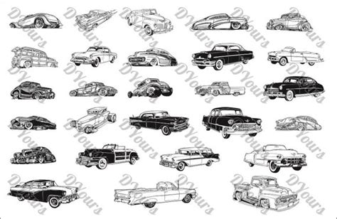 Retro Cars 27 Vintage Vector Models Svg Cdr Ai Pdf  Etsy Retro