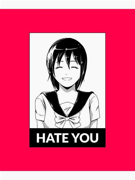 Hate You Anime Girl Poster By Himeho Redbubble