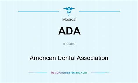 Ada American Dental Association In Medical By