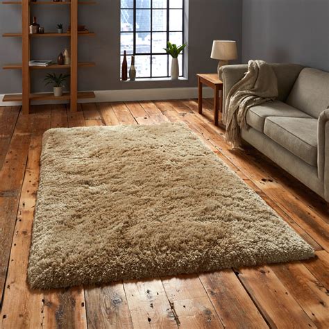 Polar Pl95 Shaggy Rugs In Beige Free Uk Delivery The Rug Seller
