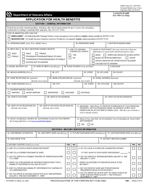 Va Form 10 10ezr Veterans Affairs Fill Online Printable Fillable