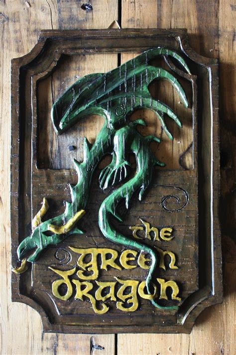 Lord Of The Rings The Green Dragon Pub Sign Etsy Pub Signs Green