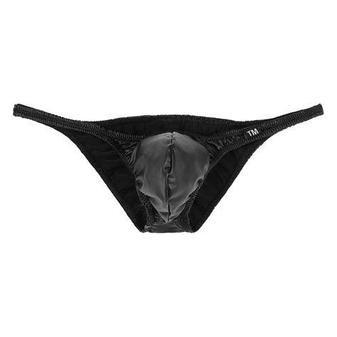 Mens Low Rise Micro Thongs Briefs Faux Leather G String Underwear Mini