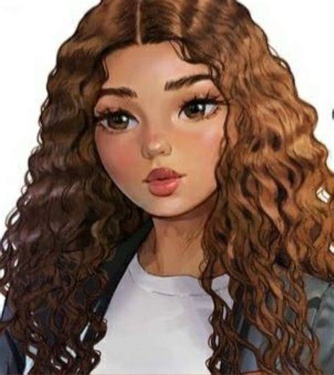 Curly Hair Anime In 2023 Brown Hair Girl Drawing Curly Hair Cartoon