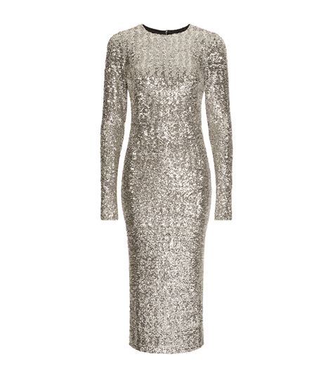 Dolce And Gabbana Multi Sequinned Midi Dress Harrods Uk
