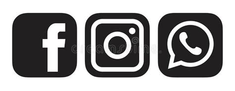 Black Facebookinstagramwhatsapp Logo Icon Srilankadecember272019