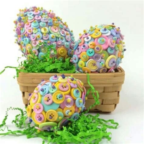 Easter Eggs Button Crafts Easter Eggs Crafts