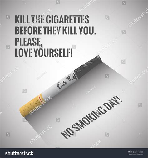 No Smoking Day Poster Cigarette Quote Stock Vector Royalty Free